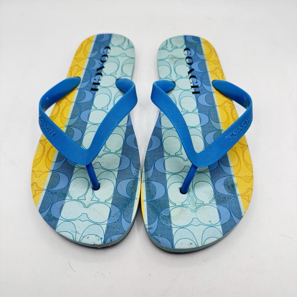 Coach Signature Flip Flop Sandals Shoes Size 9/10 Some Staining